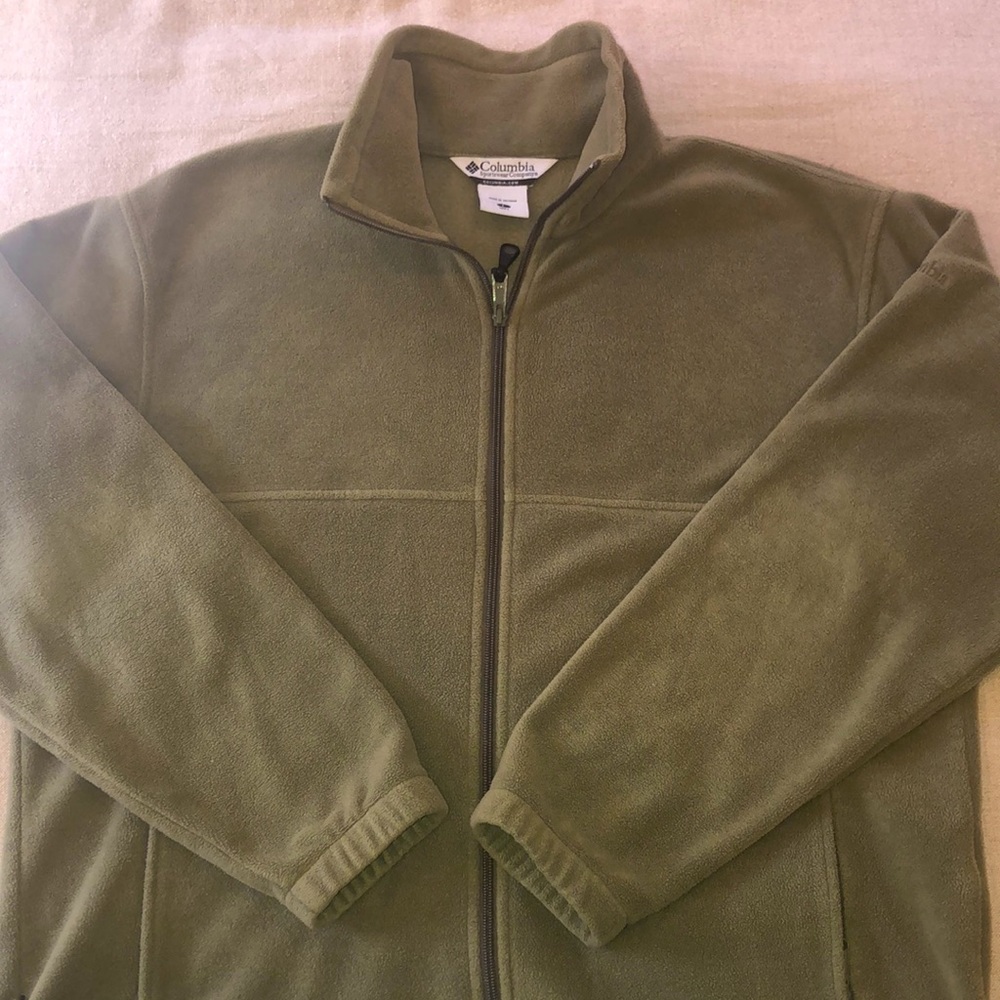 Columbia Mens Zip Up Fleece Jacket Sage color Size Large - Picture 3 of 8